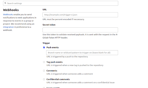 GitLab Webhook - Webhook URL